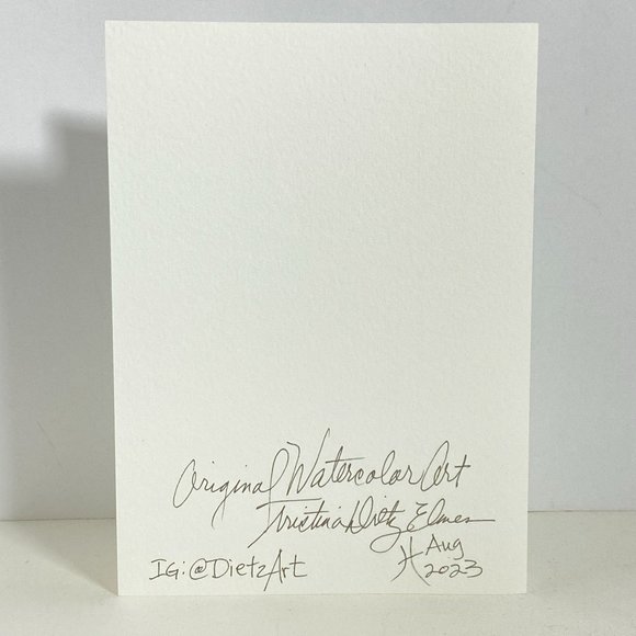 Watercolor Art Handmade Original Greeting Card and Envelope Suitable for Framing - Picture 3 of 4